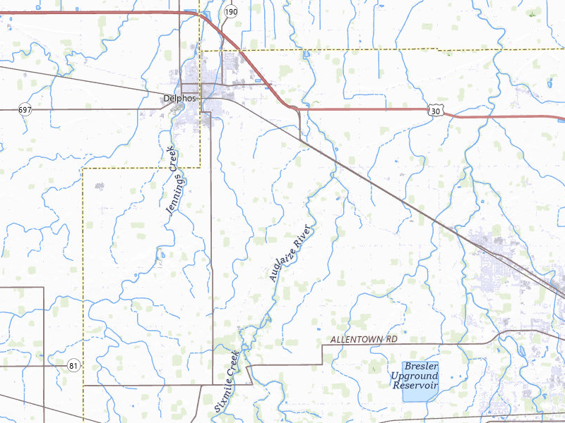 Radar-estimated hail-size map of the storm over Delphos, OH on Mar 22, 2026