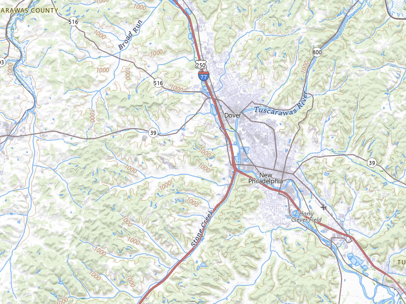 NEXRAD radar-signature map of the hail storm over Dover, OH on Jul 4, 2026