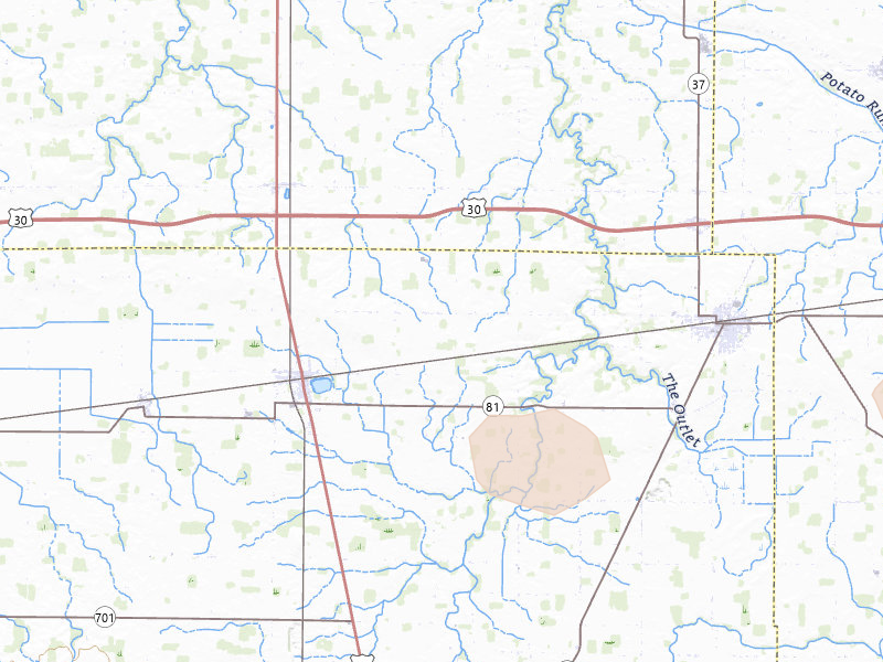 Radar-estimated hail-size map of the storm over Dunkirk, OH on Jul 3, 2026