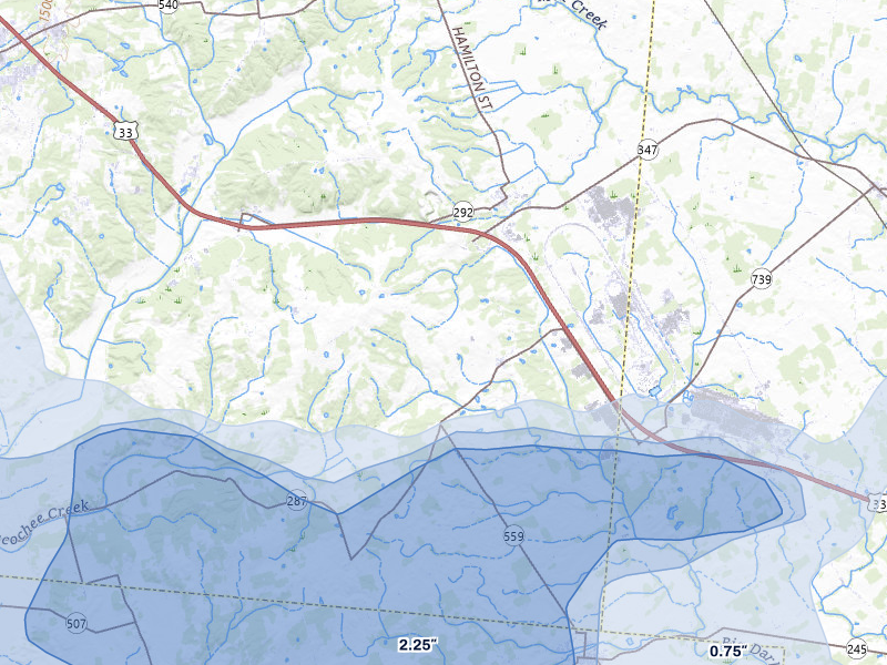 NEXRAD radar-signature map of the hail storm over East Liberty, OH on Mar 22, 2026