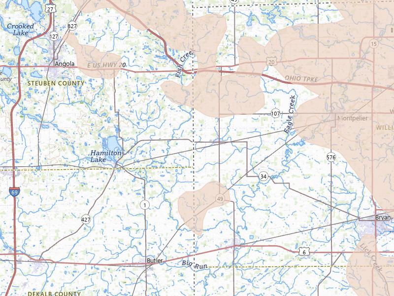 Radar-estimated hail-size map of the storm over Edon, OH