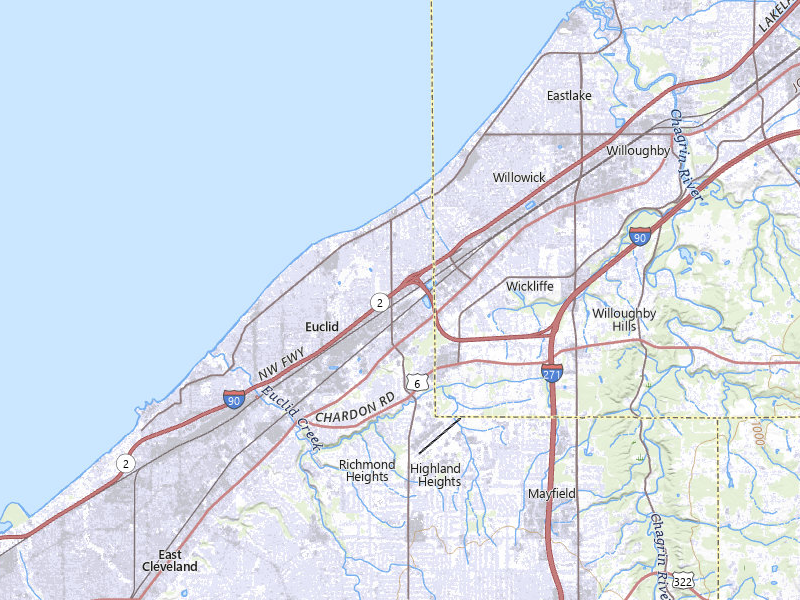 Radar-estimated hail-size map of the storm over Euclid, OH on Jul 3, 2026