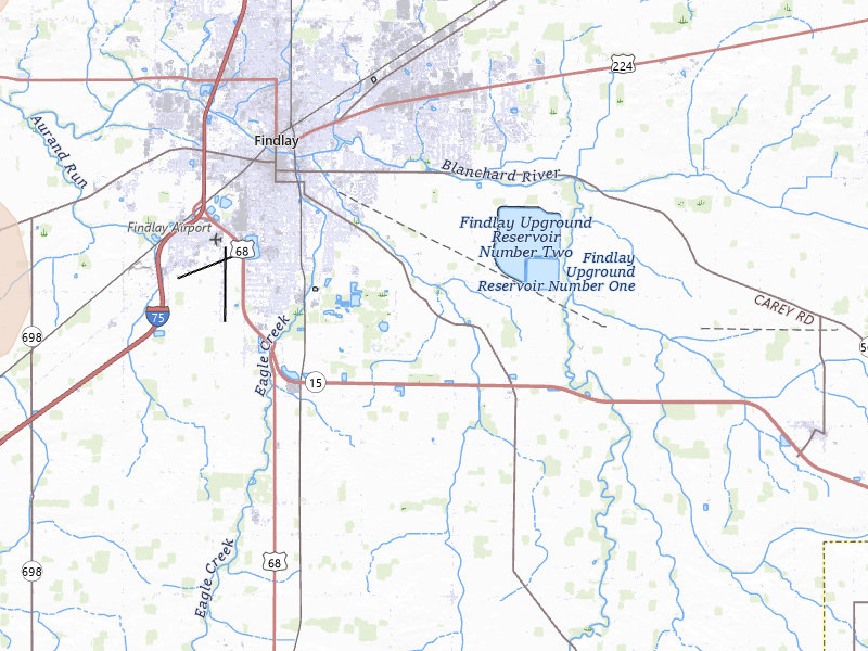 Radar-estimated hail-size map of the storm over Findlay, OH on Mar 26, 2026