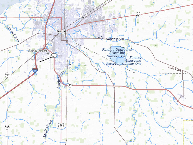 NEXRAD radar-signature map of the hail storm over Findlay, OH on Jul 3, 2026