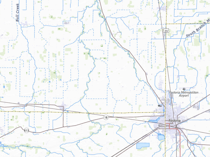 NEXRAD radar-signature map of the hail storm over Fostoria, OH on Jul 10, 2026