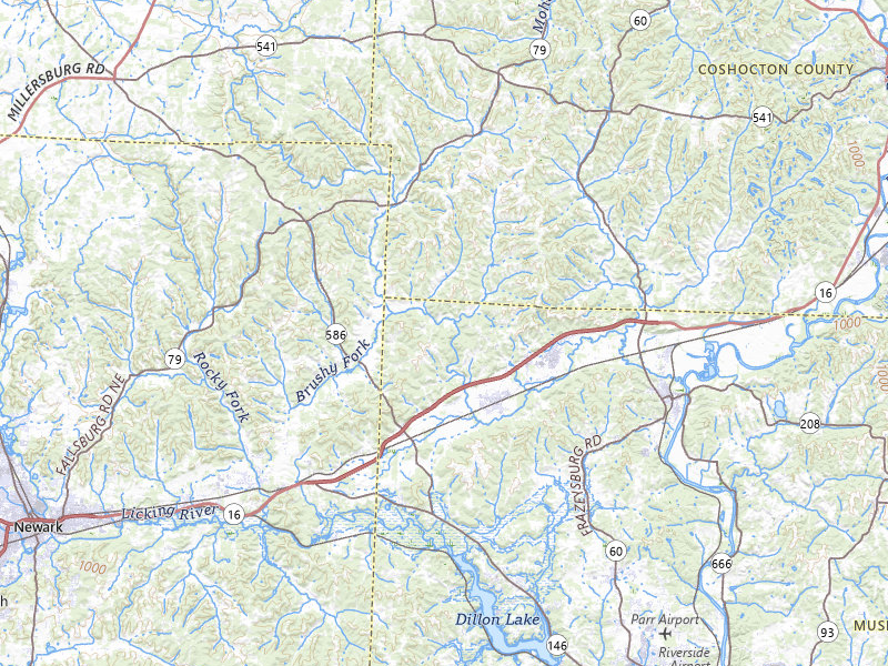 Radar-estimated hail-size map of the storm over Frazeysburg, OH on Jul 27, 2026
