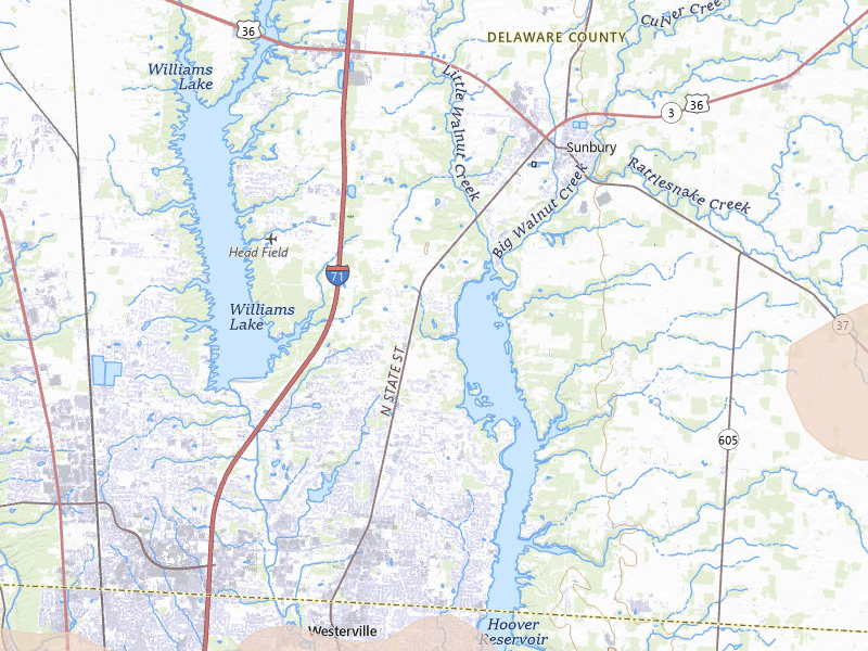 Radar-estimated hail-size map of the storm over Galena, OH on Mar 22, 2026