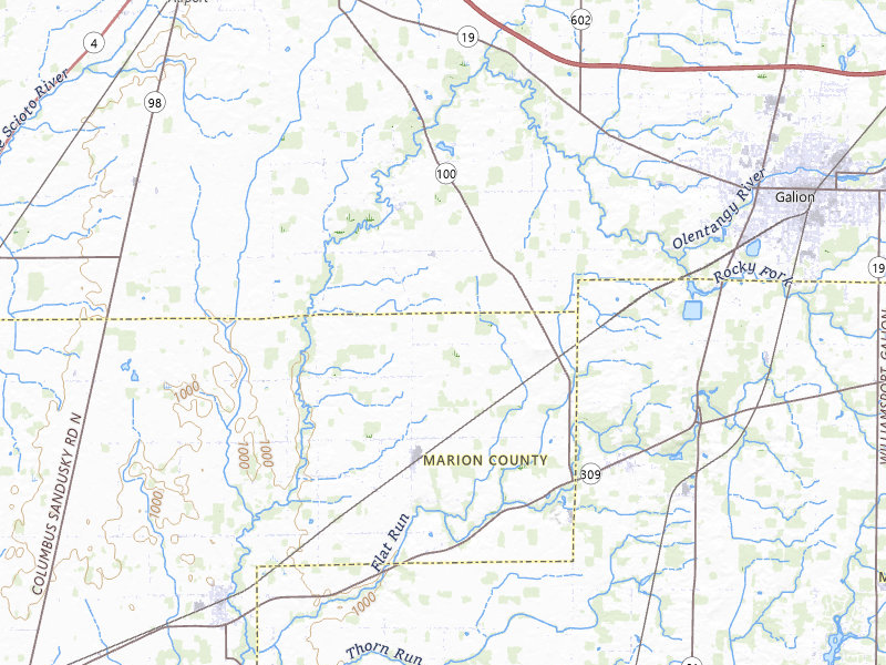 NEXRAD radar-signature map of the hail over Galion, OH