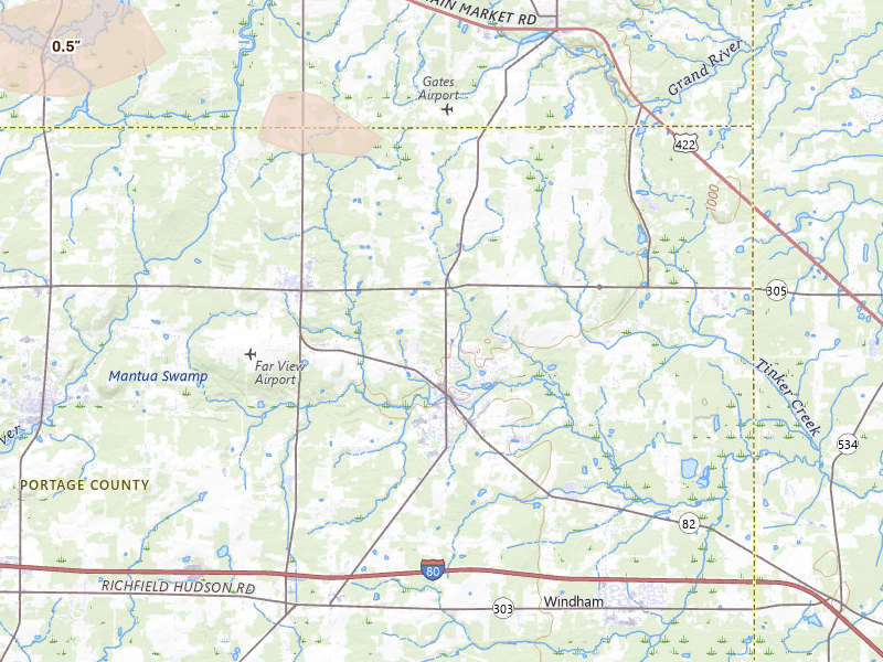 Radar-estimated hail-size map of the storm over Garrettsville, OH on Jun 25, 2026