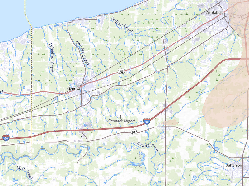 Radar-estimated hail-size map of the storm over Geneva, OH on Jun 10, 2026