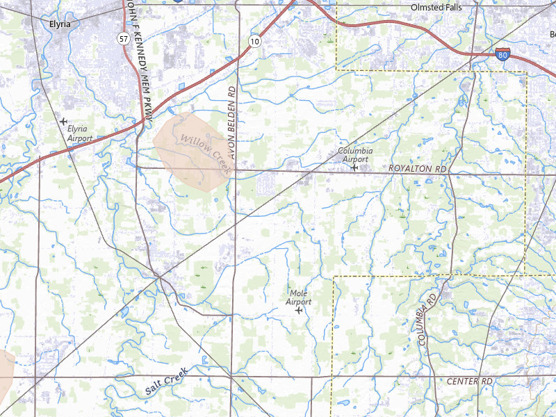 Radar-estimated hail-size map of the storm over Grafton, OH