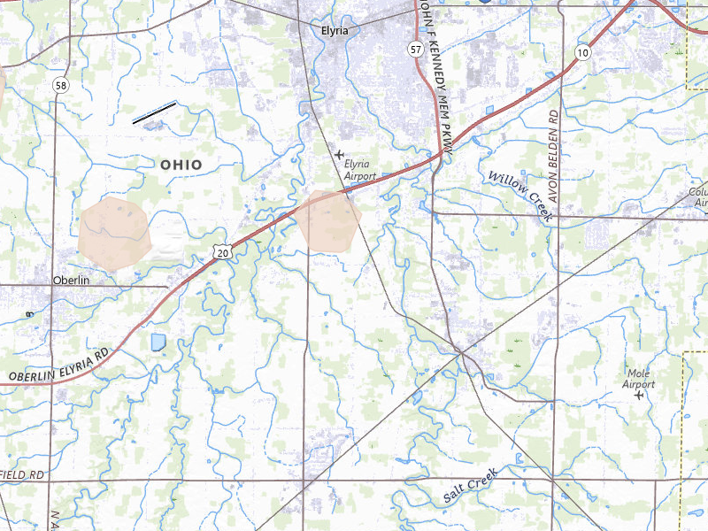 Radar-estimated hail-size map of the storm over Grafton, OH
