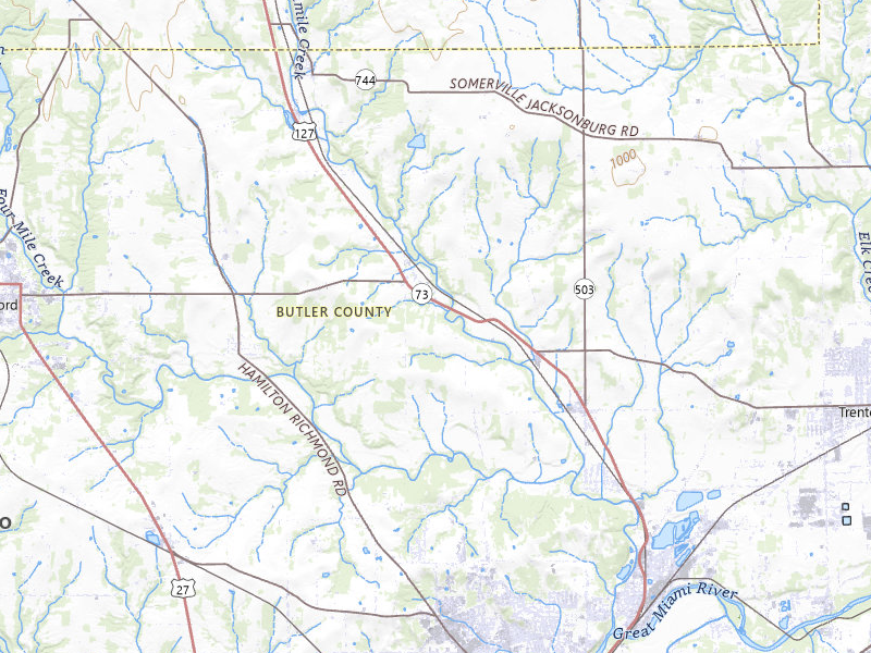 Radar-estimated hail-size map of the storm over Hamilton, OH on Jul 21, 2026