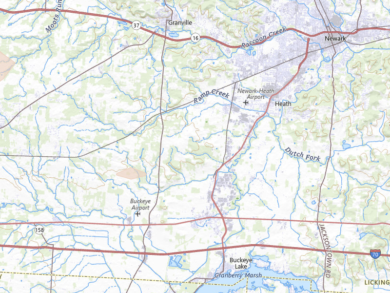 Radar-estimated hail-size map of the storm over Hebron, OH on Apr 22, 2026