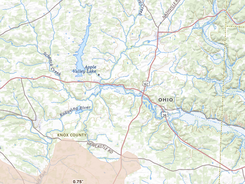 Radar-estimated hail-size map of the storm over Howard, OH on Mar 22, 2026