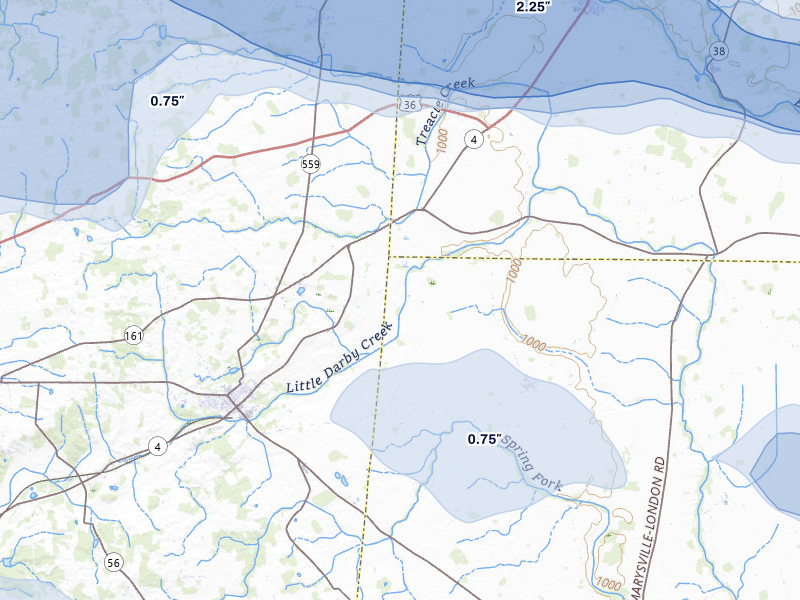 NEXRAD radar-signature map of the hail storm over Irwin, OH on Mar 22, 2026