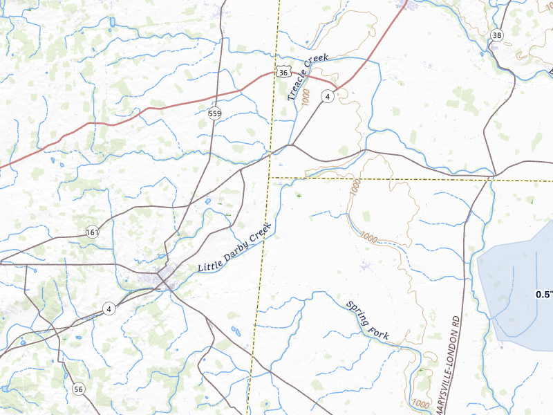 NEXRAD radar-signature map of the hail storm over Irwin, OH on Jul 27, 2026