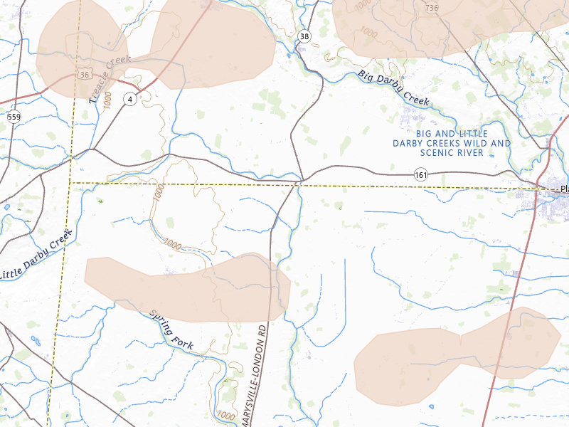Radar-estimated hail-size map of the storm over Irwin, OH on Aug 9, 2026