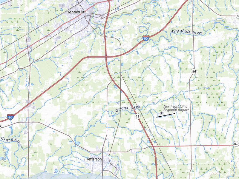 NEXRAD radar-signature map of the hail storm over Jefferson, OH on Jul 3, 2026
