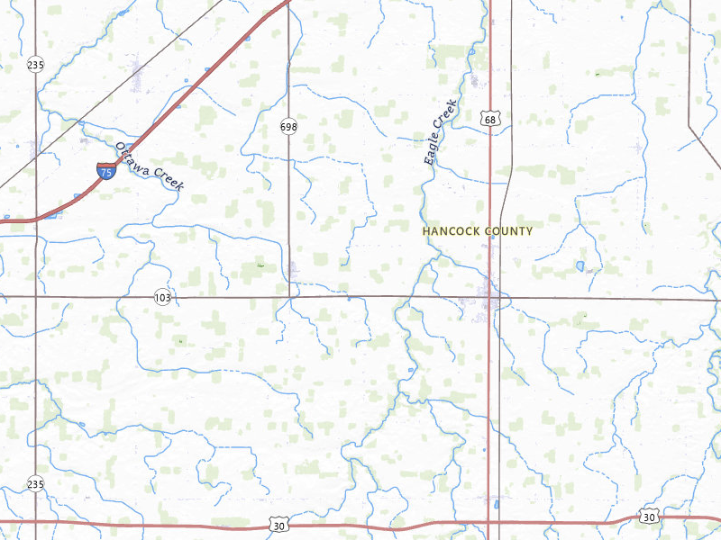 Radar-estimated hail-size map of the storm over Jenera, OH on Mar 22, 2026