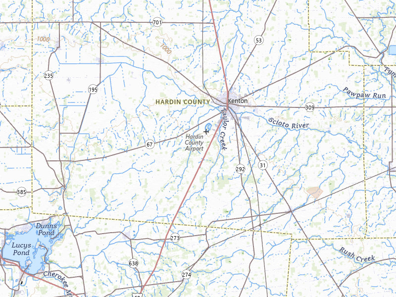 Radar-estimated hail-size map of the storm over Kenton, OH on Mar 22, 2026