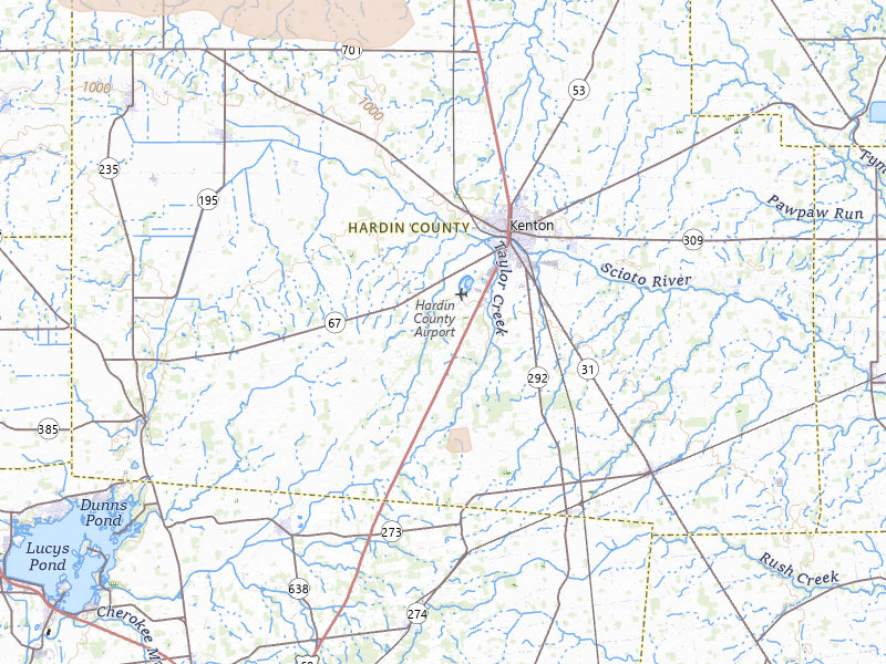 Radar-estimated hail-size map of the storm over Kenton, OH on Apr 3, 2026