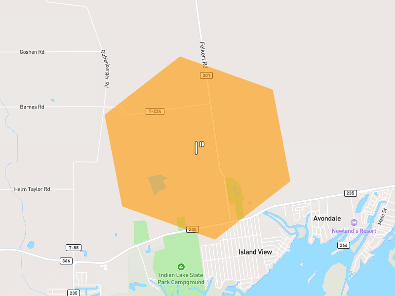 Hail map of Lakeview, OH on Jun 6, 2026, hail up to 1"