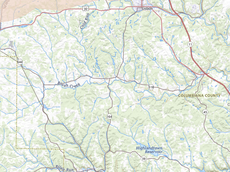 Radar-estimated hail-size map of the storm over Lisbon, OH on Jul 4, 2026