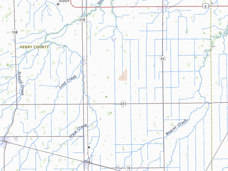 Radar-estimated hail-size map of the storm over Malinta, OH on Aug 9, 2026