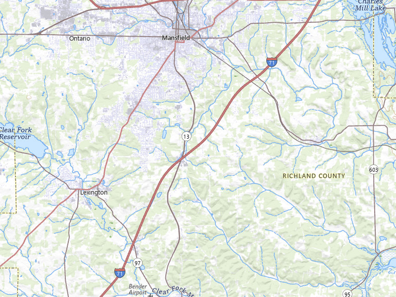 Radar-estimated hail-size map of the storm over Mansfield, OH on Apr 3, 2026