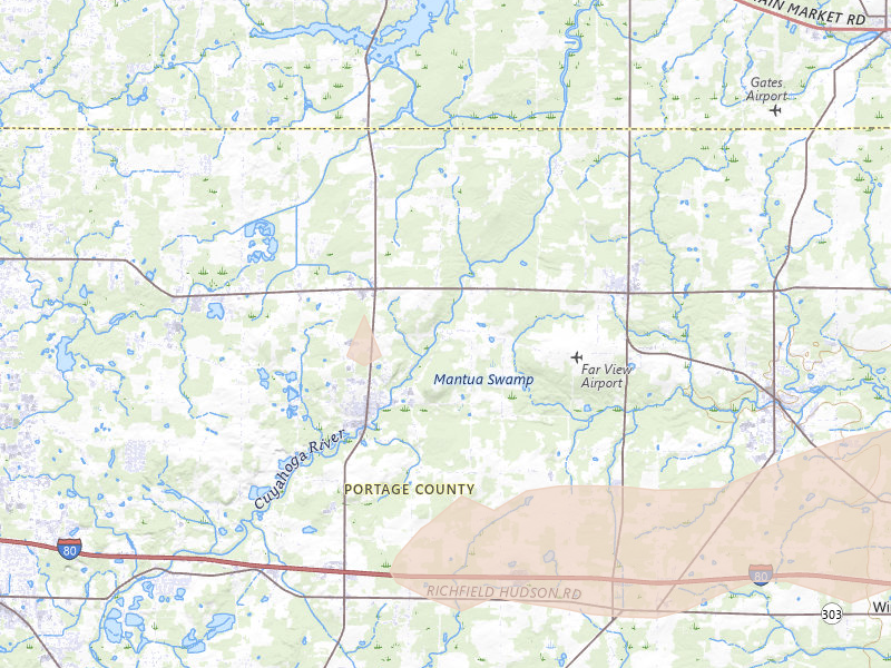 Radar-estimated hail-size map of the storm over Mantua, OH on Sep 2, 2026