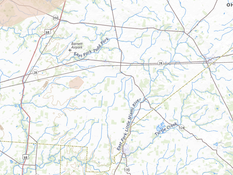 Radar-estimated hail-size map of the storm over Martinsville, OH on Aug 22, 2026