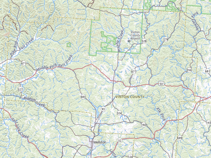 Radar-estimated hail-size map of the storm over Mc Arthur, OH on Jul 21, 2026