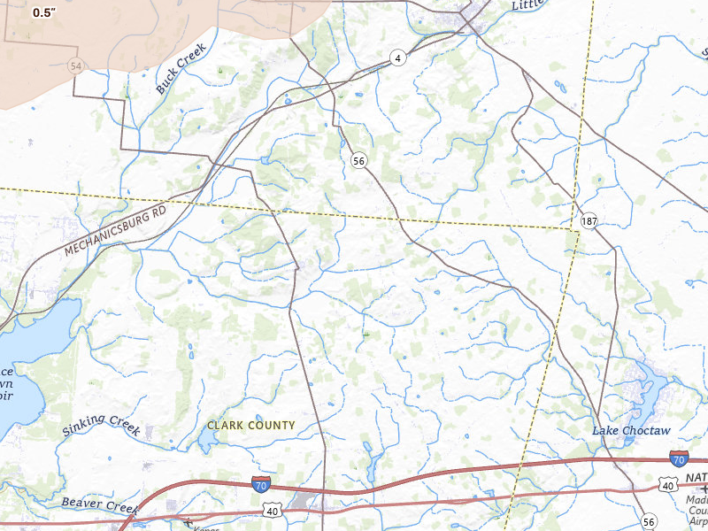 Radar-estimated hail-size map of the storm over Mechanicsburg, OH on May 16, 2026