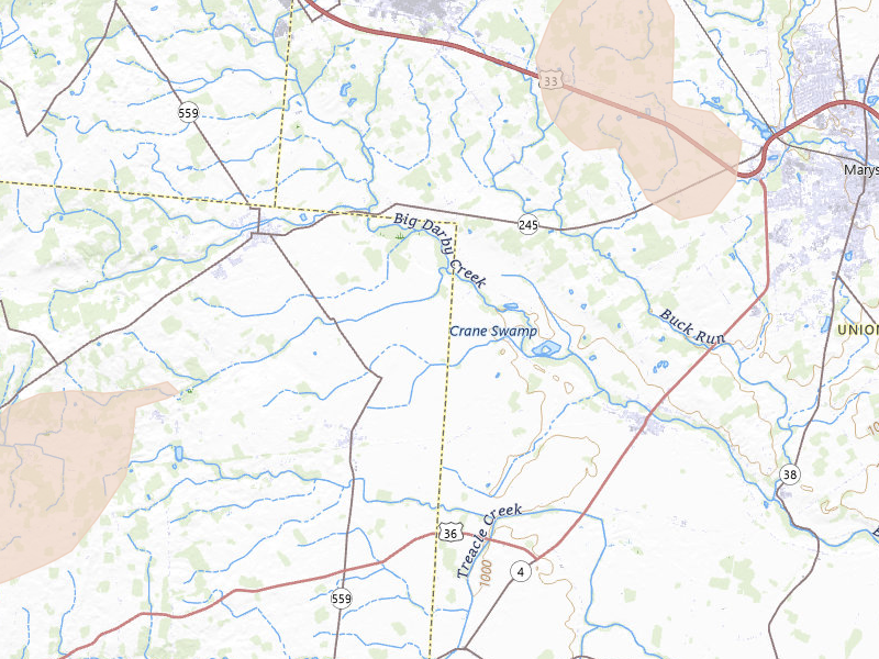 Radar-estimated hail-size map of the storm over Milford Center, OH on May 16, 2026