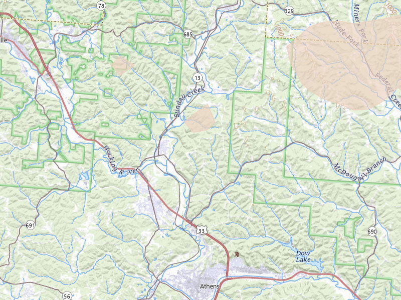 Radar-estimated hail-size map of the storm over Millfield, OH on Aug 10, 2026