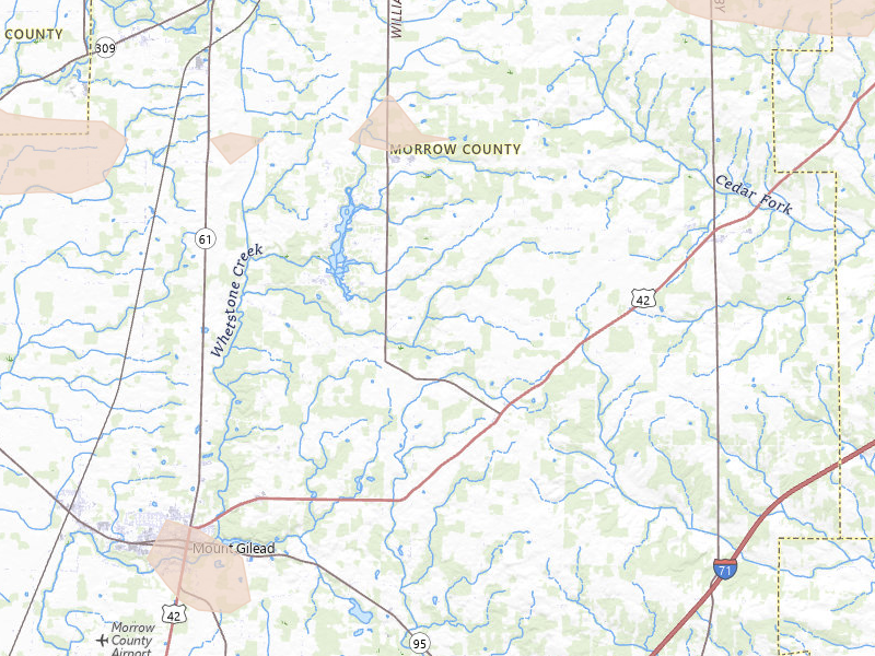 Radar-estimated hail-size map of the storm over Mount Gilead, OH on Jul 18, 2026