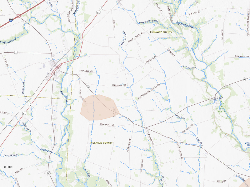 Radar-estimated hail-size map of the storm over Mount Sterling, OH