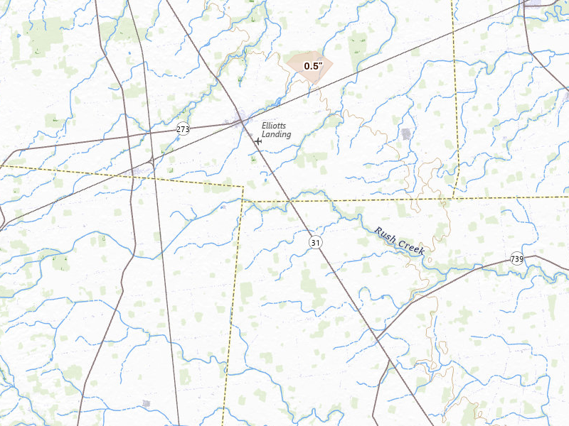 Radar-estimated hail-size map of the storm over Mount Victory, OH on Mar 22, 2026