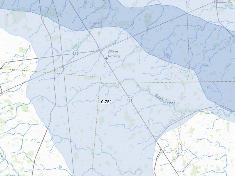 NEXRAD radar-signature map of the hail storm over Mount Victory, OH on Mar 22, 2026
