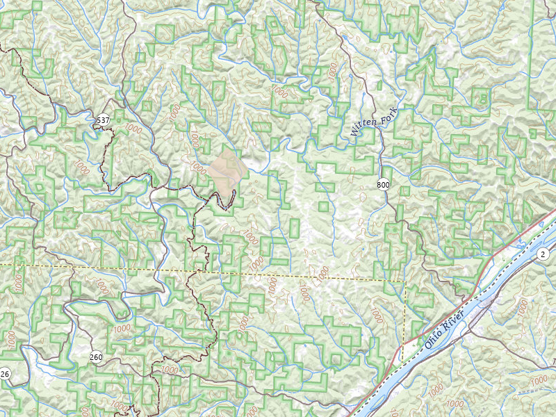Radar-estimated hail-size map of the storm over New Matamoras, OH on Aug 22, 2026