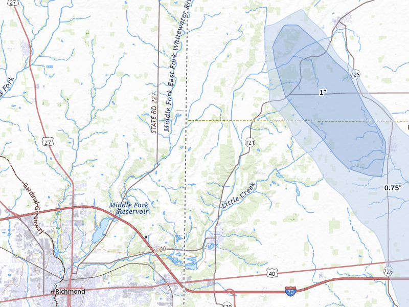 NEXRAD radar-signature map of the hail storm over New Paris, OH on Jun 6, 2026