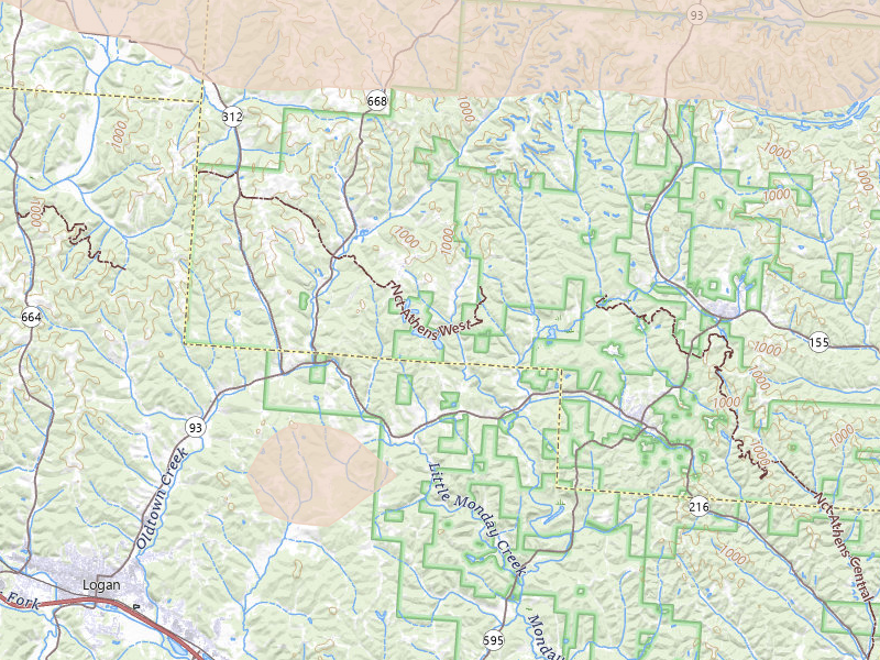 Radar-estimated hail-size map of the storm over New Straitsville, OH on Aug 10, 2026