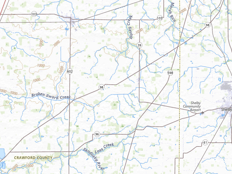 NEXRAD radar-signature map of the hail over New Washington, OH