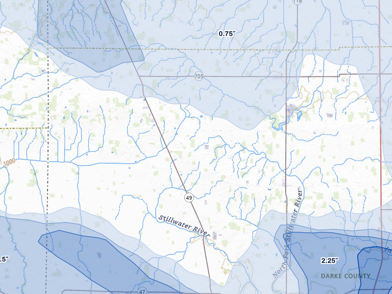 NEXRAD radar-signature map of the hail storm over New Weston, OH on Mar 22, 2026
