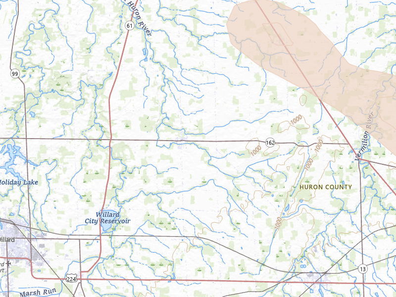 Radar-estimated hail-size map of the storm over North Fairfield, OH on Apr 22, 2026