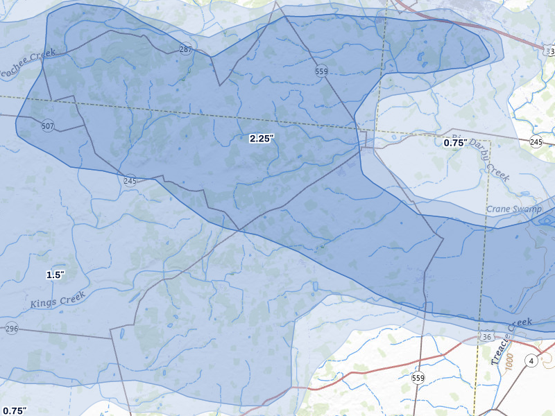 NEXRAD radar-signature map of the hail storm over North Lewisburg, OH on Mar 22, 2026