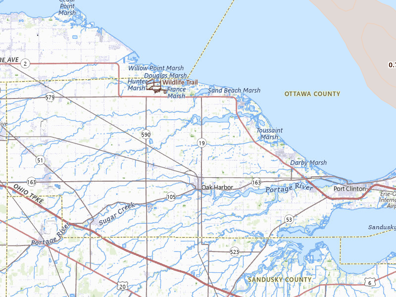 Radar-estimated hail-size map of the storm over Oak Harbor, OH on Jun 6, 2026