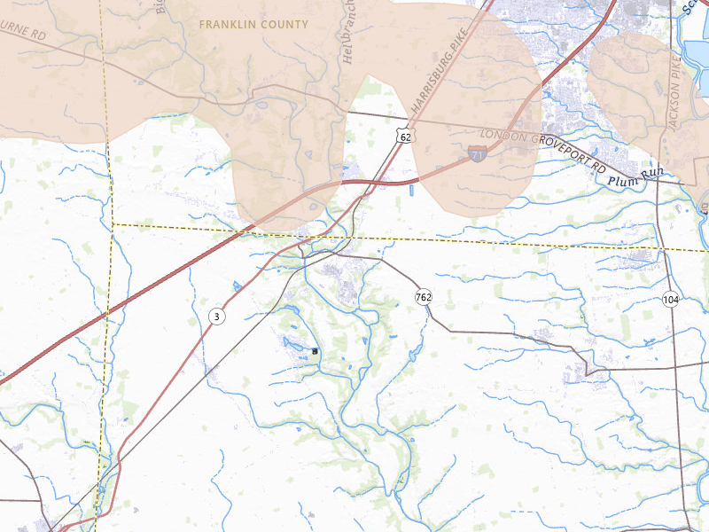 Radar-estimated hail-size map of the storm over Orient, OH on Mar 22, 2026