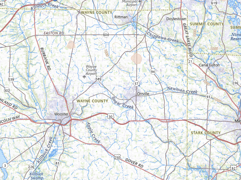 Radar-estimated hail-size map of the storm over Orrville, OH on Jul 3, 2026